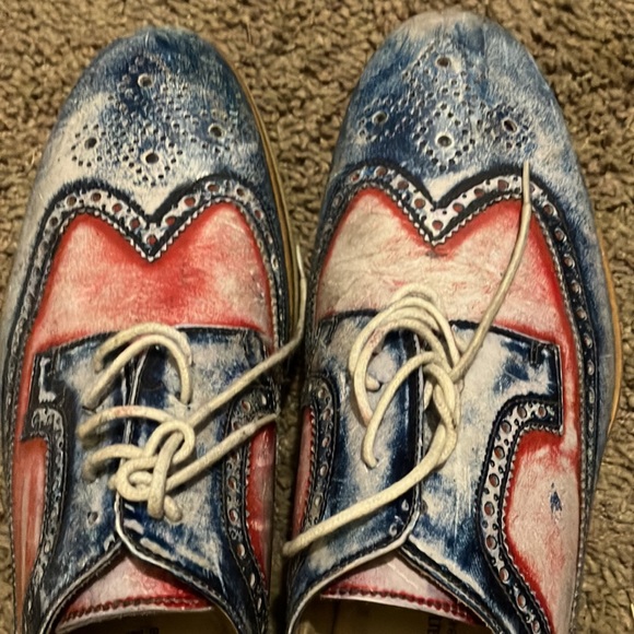 Maledetti Toscani Italian handmade brogue shoes Italy 42 patriotic colors - Picture 2 of 7